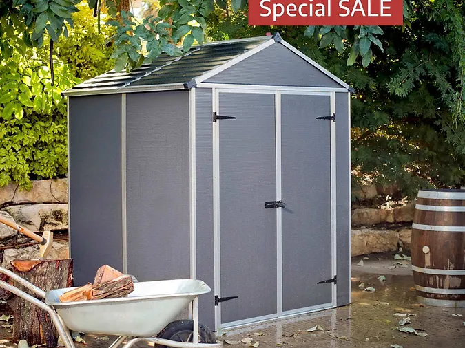 מחסן גינה Rubicon אפור כהה 1.9x1.5 canopia