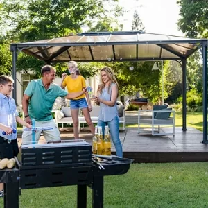 גזיבו לגינה Martinique אפור כהה 3x3.6-הובלה חינם 705231