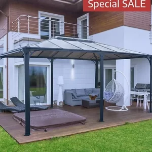 גזיבו לגינה Martinique אפור כהה 4.9*3.6