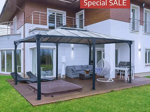 גזיבו לגינה Martinique אפור כהה 4.9*3.6