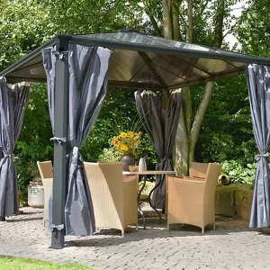 גזיבו אלומיניום לגינה 3x3 Palermo אפור כהה CANOPIA