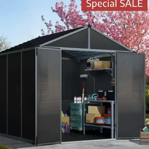 מחסן גינה Rubicon 2.4x2.4 אפור כהה canopia