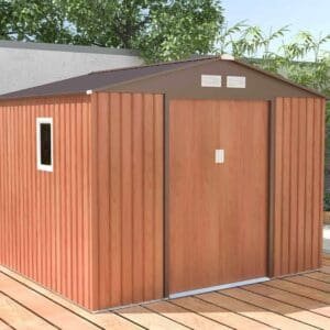 מחסן גינה מתכת דמוי עץ 2.77X2.59X2.13 Garden Tiv O98