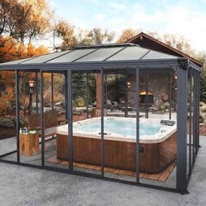 גזיבו סגור לגינה LEDRO אפור כהה 3x4.3 הובלה חינם 705760 CANOPIA