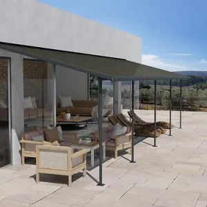 פרגולה אלומיניום Sierra אפורה 3x8.6 עם קירוי ברונזה-הובלה חינם 705337 CANOPIA