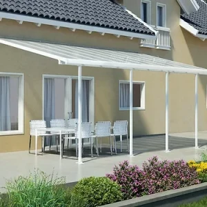 פרגולה אלומיניום Feria לבנה 3x6 עם קירוי לבן-הובלה חינם 702725 CANOPIA