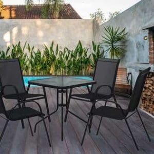 סט פינת אוכל ולנסיה שולחן מרובע+ 4 כיסאות