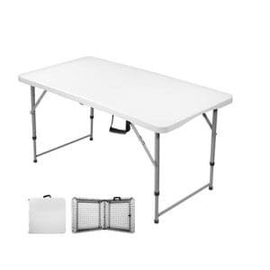 שולחן פלסטיק מתקפל 122 ס"מ – קל, עמיד ונוח לקמפינג וטיולים