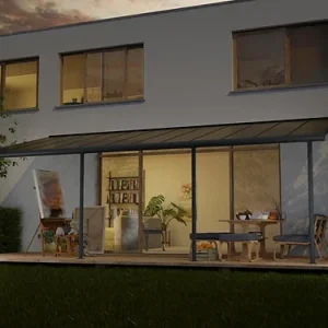 פרגולה אלומיניום Sierra אפורה 3x7.4 עם קירוי ברונזה-הובלה חינם 705334 CANOPIA