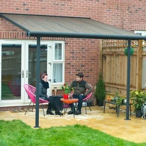 פרגולה אלומיניום Sierra אפורה 3x3.1 עם קירוי ברונזה-הובלה חינם 705327 CANOPIA