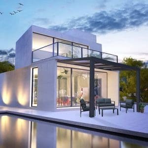 פרגולה אלומיניום STOCKHOLM אפורה 3.4x3.7 עם קירוי שקוף הובלה חינם 705893 CANOPIA