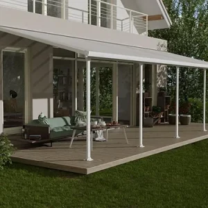 פרגולה אלומיניום Feria לבנה 3x9.2 עם קירוי לבן-הובלה חינם 702728 CANOPIA