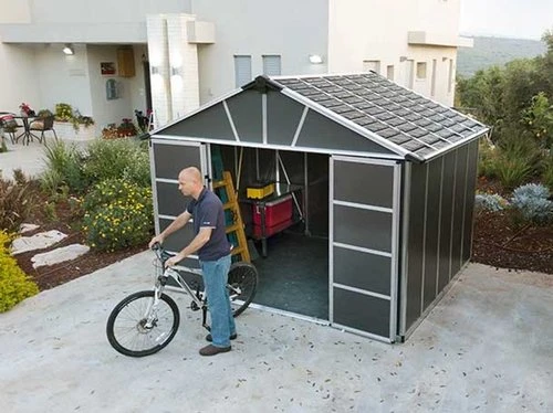 מחסן גינה 3.3X5.2 Yukon אפור כהה כולל רצפה-הובלה חינם 705723 CANOPIA