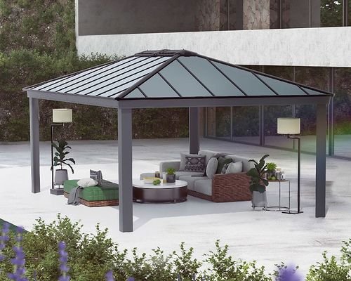 גזיבו לגינה DALLAS 4.3x6.1 רחב בצבע אפור הובלה חינם 707107 CANOPIA