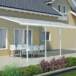 פרגולה אלומיניום Feria לבנה 3x7.3 עם קירוי לבן-הובלה חינם 702726 CANOPIA