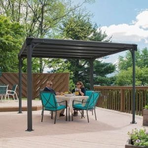 גזיבו לגינה MILANO גג שטוח אפור כהה 3x3 הובלה חינם 703728 CANOPIA