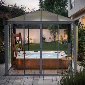 גזיבו סגור לגינה LEDRO אפור כהה 3x3 הובלה חינם CANOPIA704744