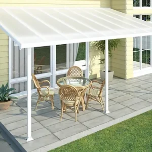 פרגולה אלומיניום Feria לבנה 3x5.5 עם קירוי לבן-הובלה חינם 702774 CANOPIA