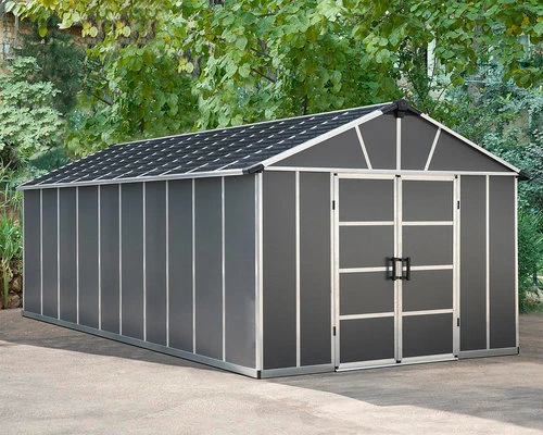 מחסן גינה Yukon 3.3X6.4 אפור כהה כולל ריצפה -הובלה חינם 705724 CANOPIA