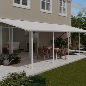 פרגולה אלומיניום Feria לבנה 3x9.7 עם קירוי לבן-הובלה חינם 702777 CANOPIA