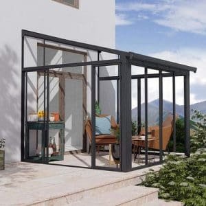 פרגולה אלומיניום סגורה SANREMO אפורה 3x3 עם קירוי שקוף הובלה חינם 706624 CANOPIA