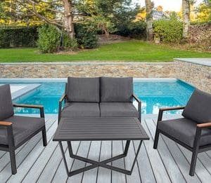 פינת ישיבה מאלומניום אדל שחור PLAYA