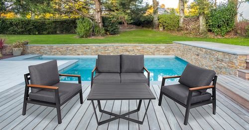 פינת ישיבה מאלומניום אדל שחור PLAYA