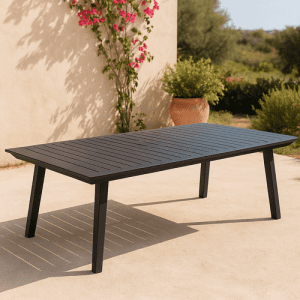 שולחן פינת אוכל אלומניום נפתח דגם ארגנטינה אפור כהה PLAYA