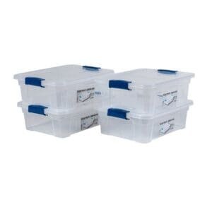 סט 4 ארגזי אחסון דניאל 15 עשויים פלסטיק קשיח בנפח 12 ליטר ADIR