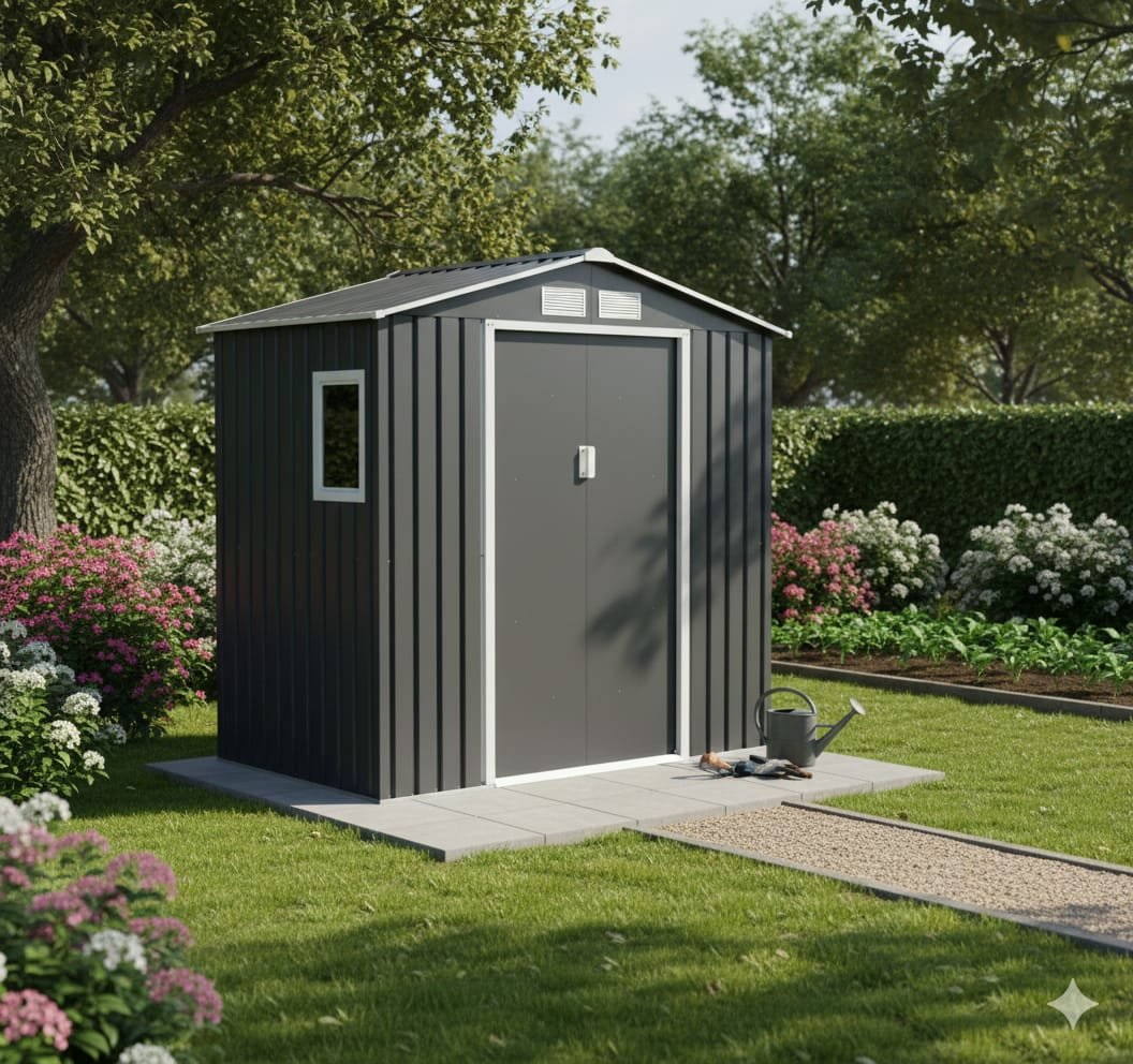 מחסן גינה מתכת מחוזק קומפקטי G74 2.13x1.31x2.05 אספקה מיידית אפקטיב